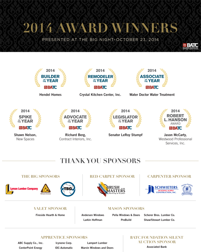 2014 The Big Night BATC Winners