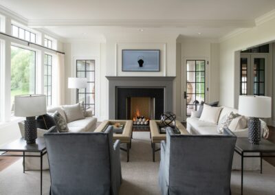 a beautiful calm living room that has been painted.
