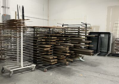 Inside the PreFinishing shop at Brush Masters.
