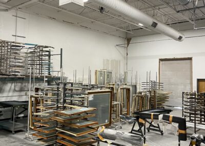 Inside the PreFinishing shop at Brush Masters.
