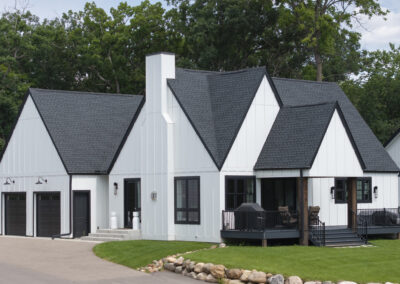 exterior of home black and white modern farmhouse