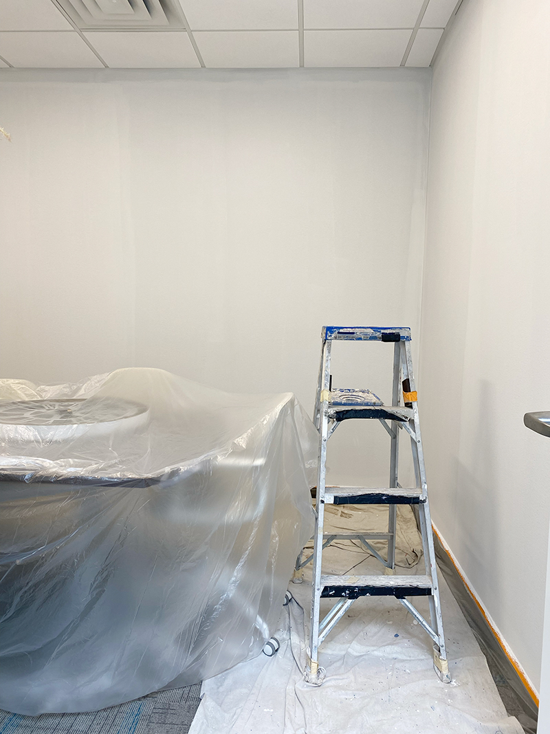 BMI-Tenent-improvement-painting ladder in office being painted